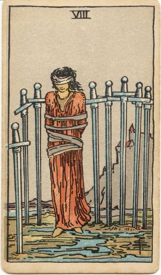 Eight of Swords, Rider–Waite–Smith tarot, 1909