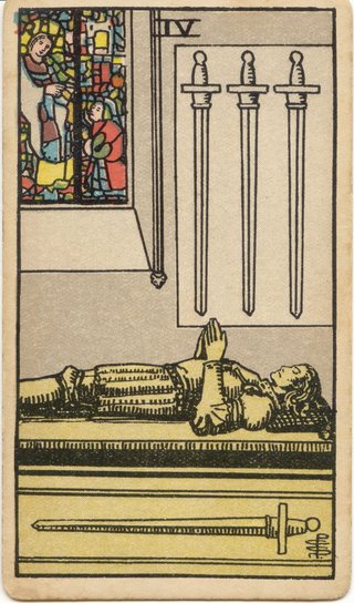Four of Swords, Rider–Waite–Smith tarot, 1909