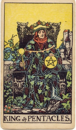 King of Pentacles, Rider–Waite–Smith tarot, 1909