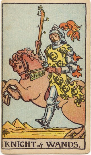 Knight of Wands, Rider–Waite–Smith tarot, 1909