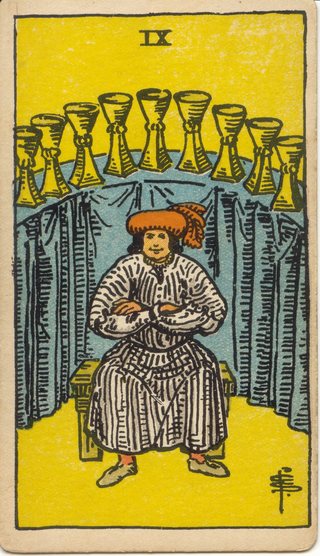 Nine of Cups, Rider–Waite–Smith tarot, 1909