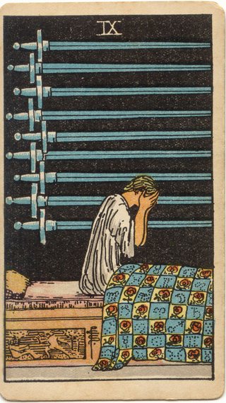 Nine of Swords, Rider–Waite–Smith tarot, 1909