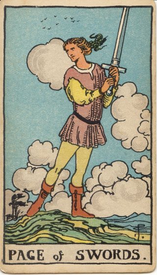 Page of Swords, Rider–Waite–Smith tarot, 1909