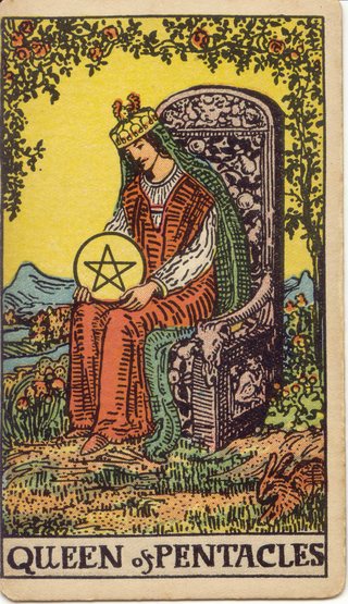 Queen of Pentacles, Rider–Waite–Smith tarot, 1909
