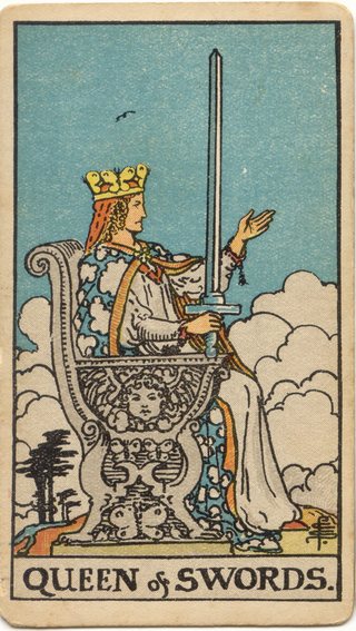 Queen of Swords, Rider–Waite–Smith tarot, 1909