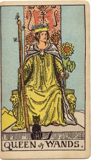 Queen of Wands, Rider–Waite–Smith tarot, 1909