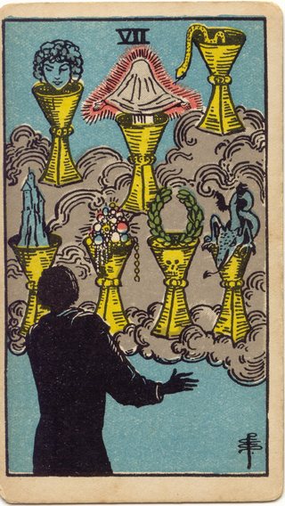 Seven of Cups, Rider–Waite–Smith tarot, 1909