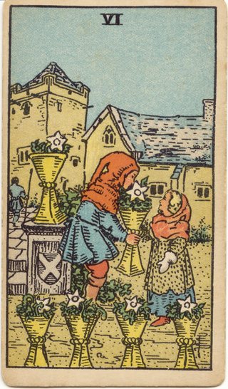 Six of Cups, Rider–Waite–Smith tarot, 1909