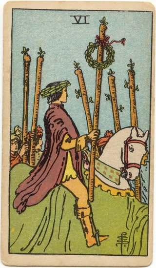 Six of Wands, Rider–Waite–Smith tarot, 1909