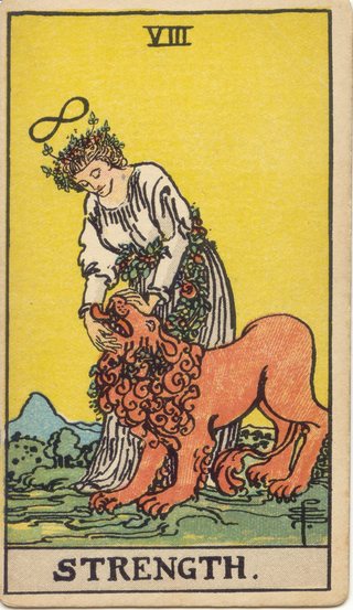 Strength, Rider–Waite–Smith tarot, 1909