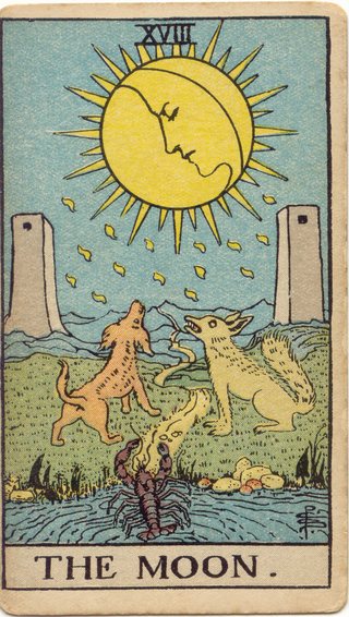 The Moon, Rider–Waite–Smith tarot, 1909